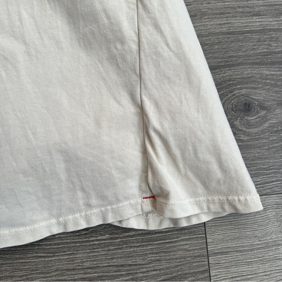 XIRENA Emme Tshirt Dress XS Cream Neutral Cotton Tie Waist Minimalist Resortwear - Picture 11 of 12